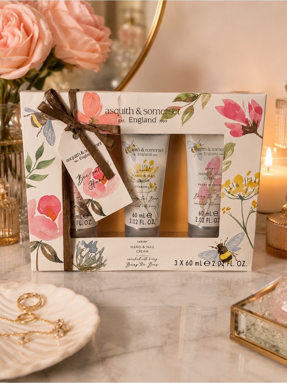 Asquith & Somerset Bring the Bees Luxury Hand & Nail Cream Gift Set New